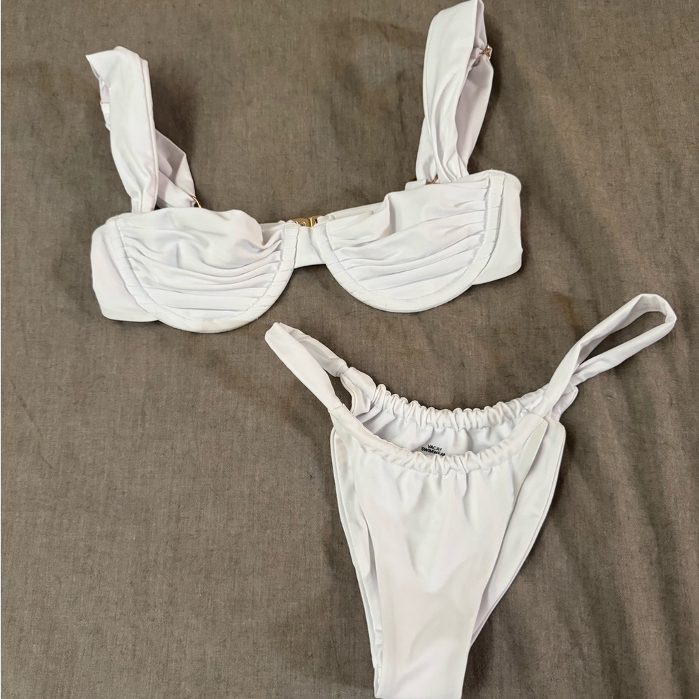 Vacay Swimwear White Bikini Set